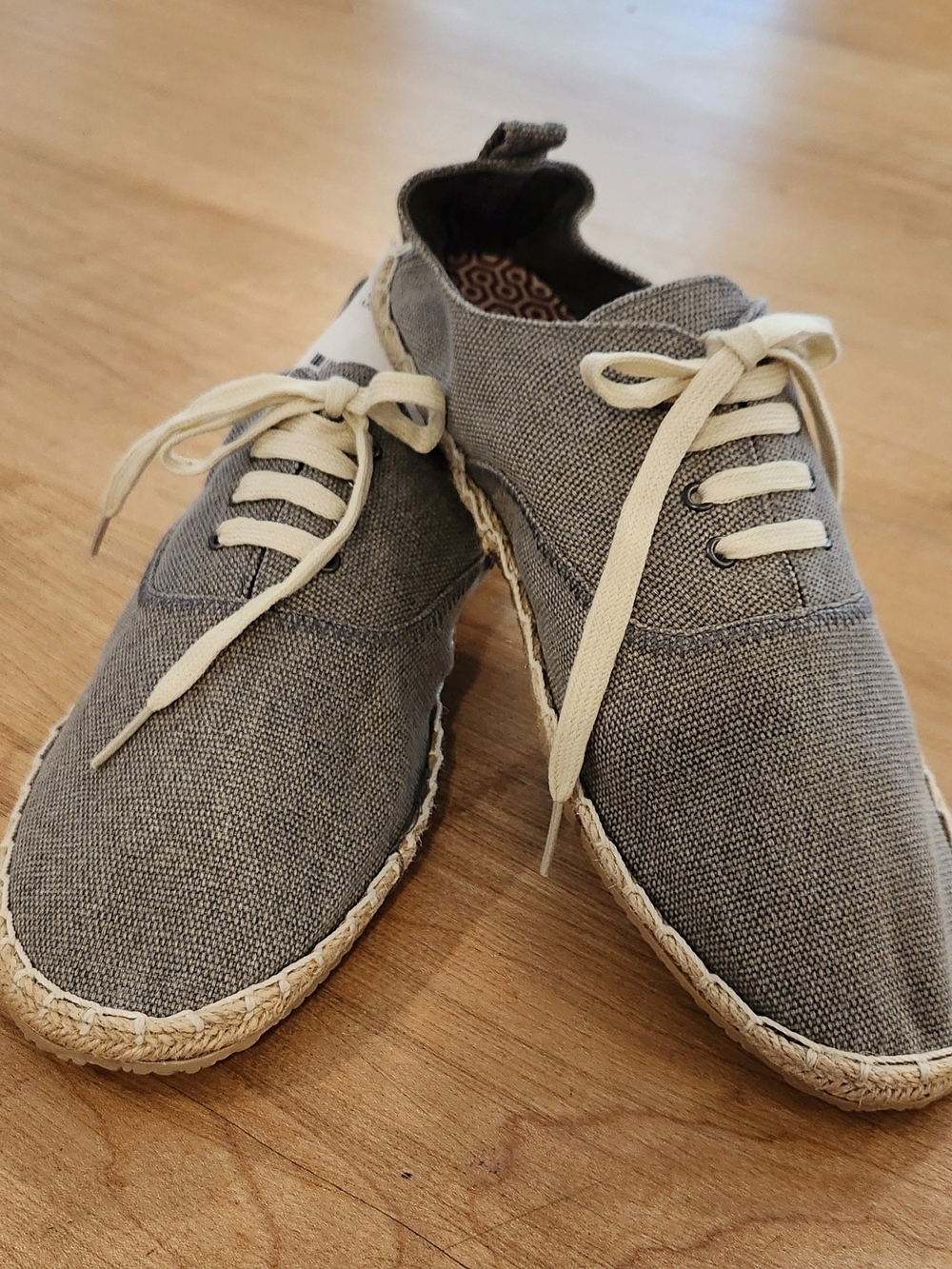 H&M Gray Canvas Espadrille Shoes Size US 10
